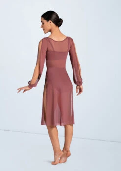 Weissman Spliced Blouson Overdress -Capezi Dance Wear Shop D12200 rosewood 6563 88298.1678890848