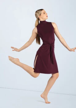 Weissman Knotted Tunic Dress 6 Weissman Knotted Tunic Dress -Capezi Dance Wear Shop D12228 raisin 0479 61252.1678890852