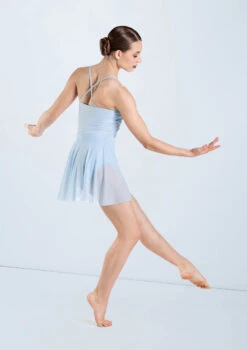 Weissman Shirred Power Mesh Dress 8 Weissman Shirred Power Mesh Dress -Capezi Dance Wear Shop D13010 powderblue 144 16728.1678890883