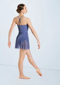 Weissman Shirred Power Mesh Dress 10 Weissman Shirred Power Mesh Dress -Capezi Dance Wear Shop D13010 slateblue 208 81240.1678890882