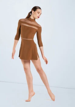 Weissman Matte Jersey Shift Dress -Capezi Dance Wear Shop D13032 camel 2189 70537.1698450322