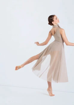 Weissman One Shoulder Tied Neck Dress -Capezi Dance Wear Shop D13079 latte 764 42158.1698840476