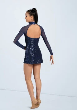 Weissman Sequin Performance Shift Dress -Capezi Dance Wear Shop D9614 navy 9692 67034.1678890969