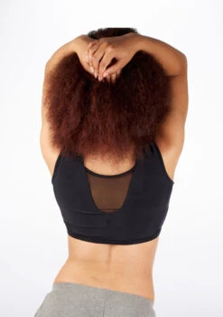 Dincwear Mesh Insert Crop Top -Capezi Dance Wear Shop DNDWJ003 BACKM BLK 41222.1678927522