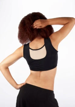 Dincwear Mesh Insert Crop Top -Capezi Dance Wear Shop DNDWJ003 BACKM FLS 40737.1678927526