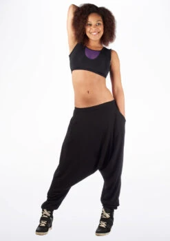 Dincwear Mesh Insert Crop Top -Capezi Dance Wear Shop DNDWJ003 MAIN PUR T 68819.1698806131