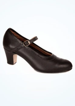 Intermezzo Leather Buckle Flamenco Shoe -Capezi Dance Wear Shop IT 7232 MAIN BLK T 08204.1696980318