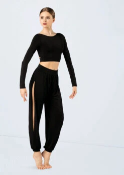 Weissman Knotted Back Crop Top 17 Weissman Knotted Back Crop Top -Capezi Dance Wear Shop MJ12211 black MJ12237 black 2677 04182.1678891019