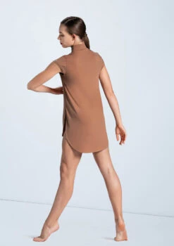 Weissman Mock Neck Tee Dress -Capezi Dance Wear Shop MJ12796 warmsand 874 13316.1678891079
