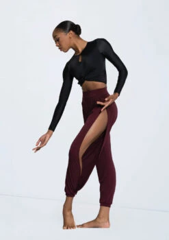 Weissman Twist Front High-Low Top -Capezi Dance Wear Shop MJ13068 black MJ12237 raisin 10798 49499.1678891088