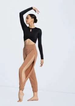 Weissman Twist Front High-Low Top -Capezi Dance Wear Shop MJ13068 black MJ12237 warmsand 10783 81307.1678891088