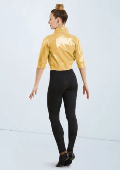 Weissman Cropped Metallic Jacket 14 Weissman Cropped Metallic Jacket -Capezi Dance Wear Shop ML9703 gold 3821 45416.1678891105