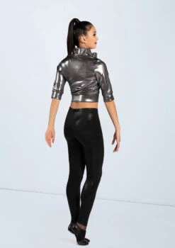 Weissman Cropped Metallic Jacket 10 Weissman Cropped Metallic Jacket -Capezi Dance Wear Shop ML9703 gunmetal 9293 69495.1678891105