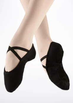 Move Dance Split Sole Canvas Ballet Shoe - Black