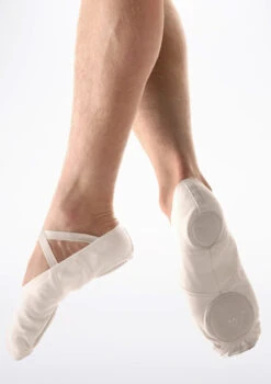 Move Dance Mens Split Sole Canvas Ballet Shoe - White