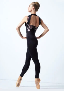 Move Dance Jupiter Floral Sleeveless Catsuit -Capezi Dance Wear Shop MOC0631 BLK BACK 2 69189.1678928407
