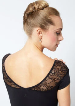 Move Dance Alana Cap Sleeve Lace Leotard -Capezi Dance Wear Shop MOL0625 BLK CLOSE UP BACK 1 76419.1678884175