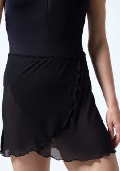 Move Dance Odile Sheer Mesh Wrap Skirt -Capezi Dance Wear Shop MOR0024 BLK CLOSE UP FRONT 1 25446.1678884628
