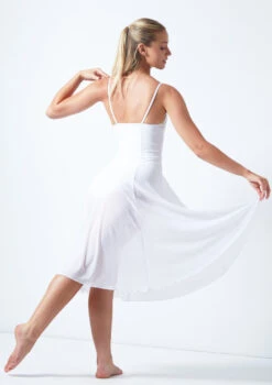 Move Dance Helena Mesh Dress -Capezi Dance Wear Shop MOR0249 WHT BACK 1 68011.1678884685