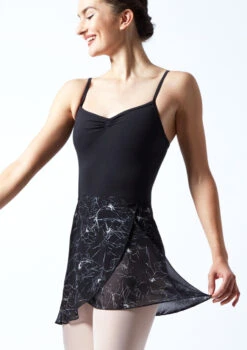 Move Dance Floral Print Wrap Dance Skirt - Black -Capezi Dance Wear Shop MOR0406 BLK FRONT 1T 13499.1689636867