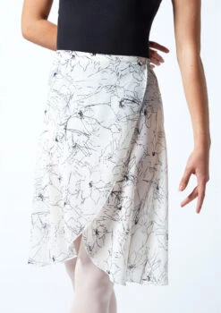 Move Dance Floral Long Wrap Dance Skirt - Ivory -Capezi Dance Wear Shop MOR0407 CRM CLOSE UP FRONT 1 16715.1678884695