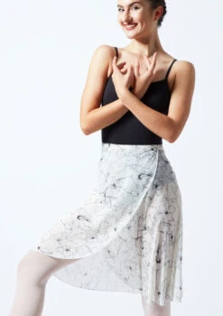 Move Dance Floral Long Wrap Dance Skirt - Ivory -Capezi Dance Wear Shop MOR0407 CRM FRONT 1T 06607.1689636867