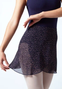 Move Dance Speckled Wrap Dance Skirt - Navy -Capezi Dance Wear Shop MOR0408 BLK CLOSE UP FRONT 1 64637.1678884695
