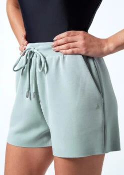 Move Dance Cassandra Jersey Dance Shorts -Capezi Dance Wear Shop MOR0637 TEAL CLOSE UP FRONT 1 89862.1678884709
