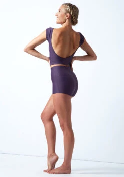 Move Dance Ava Cap Sleeve Crop Top -Capezi Dance Wear Shop MOS0831 PUR BACK 1 77466.1678884794