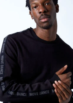 Move Dance Men's Groove Dance Jumper -Capezi Dance Wear Shop MOZ0620 BLK CLOSE UP FRONT 1 90438.1678885050