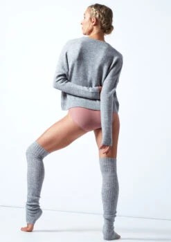 Move Dance Madeline Knit V Neck Jumper -Capezi Dance Wear Shop MOZ0714 GRY BACK 1 34571.1678885115