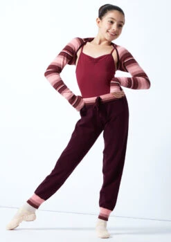 Move Dance Teen Sweet Striped Knit Dance Shrug -Capezi Dance Wear Shop MOZ5707 STRIPE FRONT 2 37179.1678885153