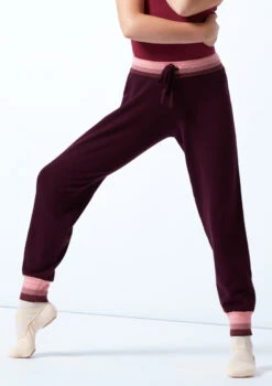 Move Dance Teen Ultra Knit Dance Joggers -Capezi Dance Wear Shop MOZ5708 DKPUR FRONT 1T 22551.1696981489