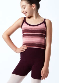 Move Dance Teen Mimi Striped Knit Dance Warm Up Suit -Capezi Dance Wear Shop MOZ5712 DKPUR FRONT 1T 18863.1696981489