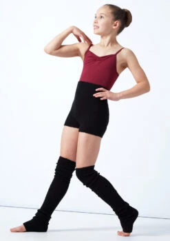 Move Dance Teen Isabella Knit Roll Top Dance Shorts -Capezi Dance Wear Shop MOZ5719 BLK FRONT 1 22982.1678885173