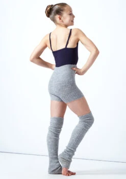 Move Dance Teen Isabella Knit Roll Top Dance Shorts -Capezi Dance Wear Shop MOZ5719 GRY BACK 1 01943.1678885173