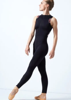 Move Dance Jupiter Floral Sleeveless Catsuit -Capezi Dance Wear Shop MO C0631 BLK FRONT 1T 19623.1691019233
