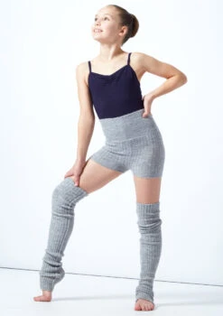 Move Dance Teen Isabella Knit Roll Top Dance Shorts -Capezi Dance Wear Shop MO Z5719 GRY FRONT 1 11477.1678885173