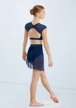 Weissman Illusion Mesh Crop Top -Capezi Dance Wear Shop MT10463 navy 186 50802.1678891125