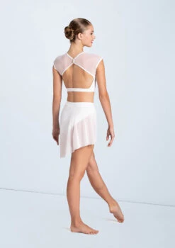 Weissman Illusion Mesh Crop Top -Capezi Dance Wear Shop MT10463 white S12195 white 13506 51589.1678891126