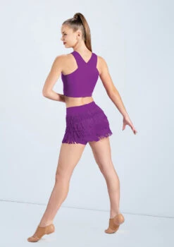 Weissman Lattice Front Crop Top 11 Weissman Lattice Front Crop Top -Capezi Dance Wear Shop MT10485 MT3228 electricpurple 0127 17954.1678891129