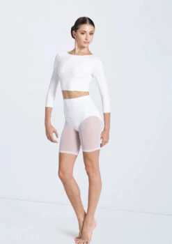 Weissman Power Mesh Biker Shorts -Capezi Dance Wear Shop MT12224 white 14429 white 750 81989.1692402366