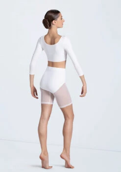 Weissman Power Mesh Biker Shorts -Capezi Dance Wear Shop MT12224 white 14429 white 785 73355.1692402366