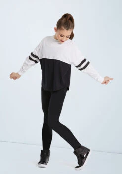 Weissman Oversized Color Block Top -Capezi Dance Wear Shop PT10418 white nomesh 111772 31840.1678891423