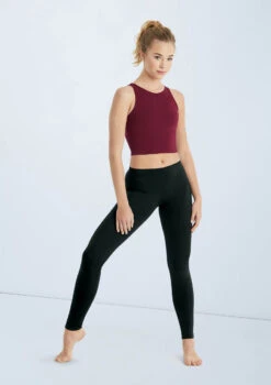 Weissman Cotton High Neck Crop Top