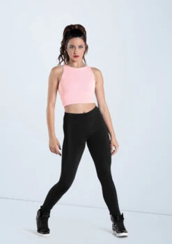 Weissman Cotton High Neck Crop Top -Capezi Dance Wear Shop PT9424 pink 225 10191.1678891442