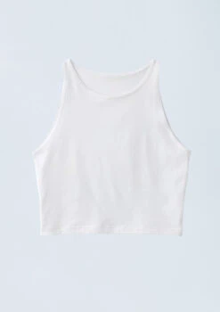 Weissman Cotton High Neck Crop Top -Capezi Dance Wear Shop PT9424 white 0996 35645.1678891443