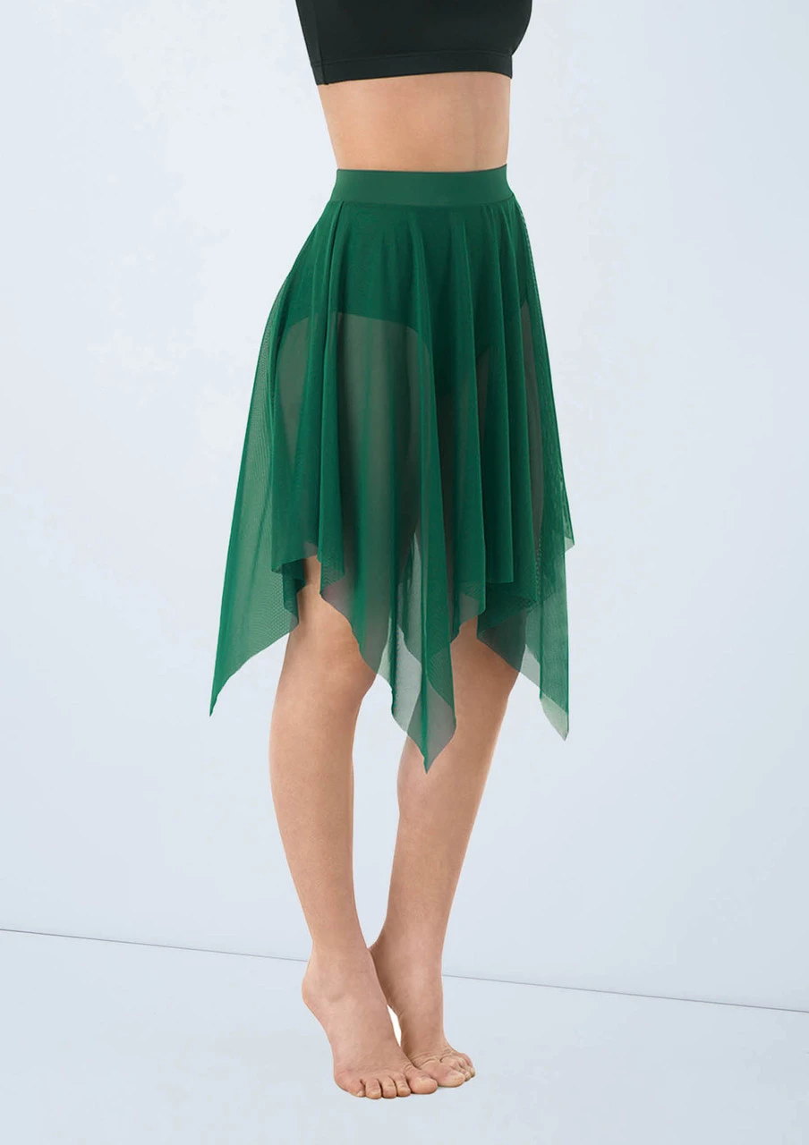 Weissman Mesh Handkerchief Hem Skirt 2 Weissman Mesh Handkerchief Hem Skirt - Image 2