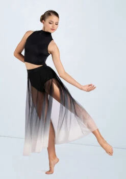 Weissman Ombre Mesh Maxi Skirt -Capezi Dance Wear Shop S12372 white 11031 05528.1698840515