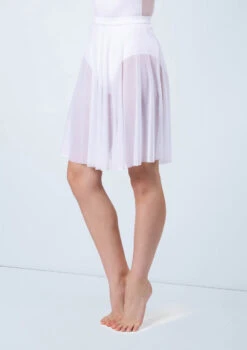 Weissman Power Mesh Circle Skirt -Capezi Dance Wear Shop S12777 white 608 37432.1678891476